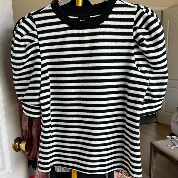 Who What Wear Tops - Who What Wear Monochrome Striped Top